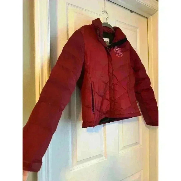 Womens Red Harley Davidson Puffer Jacket Coat Duck Down Feather Size S - Picture 4 of 7